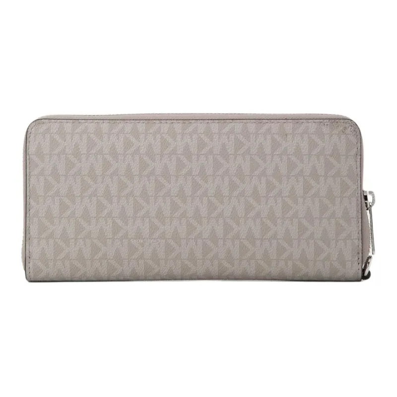 MICHAEL KORS Jet Set Travel Coated Canvas Wallet Large Size Women's Pearl Gray-1