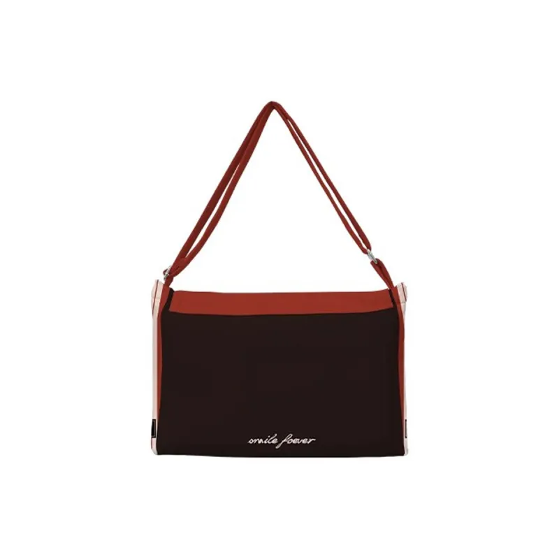 AOSONG Suede Tech Fabric Crossbody Bag Regular Unisex Red-2