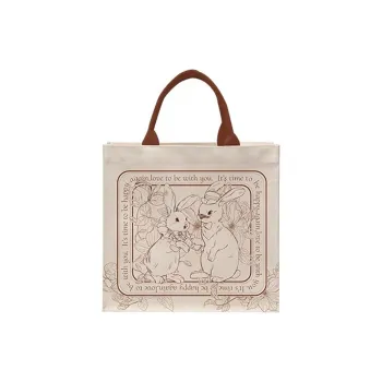 AOSONG Canvas Canvas Bag Handbags Regular Unisex Ecru & Brown