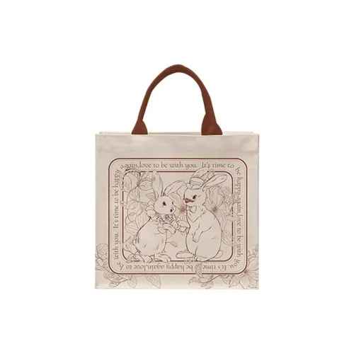 AOSONG Canvas Canvas Bag Handbags Regular Unisex Ecru & Brown
