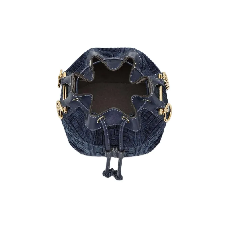 FENDI Mon Tresor Calfskin Bucket Bags Shoulder Bag Crossbody Bag Handbag Mini Women's Dark Blue-3