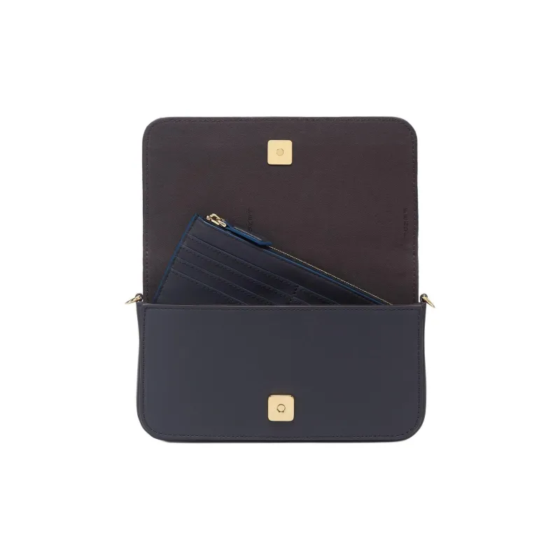 FENDI Fendigraphy Calfskin Wallet Women's Dark Blue-2