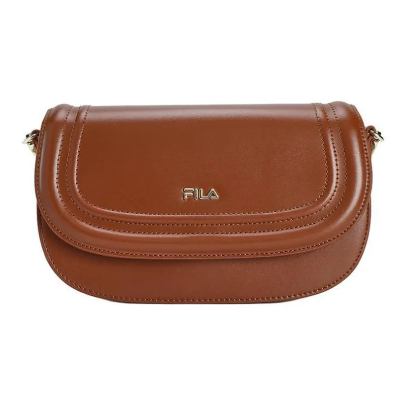 FILA Synthetic Leather Shoulder Bag, Crossbody Bag Extra Small Women's Woody Brown Tan-0