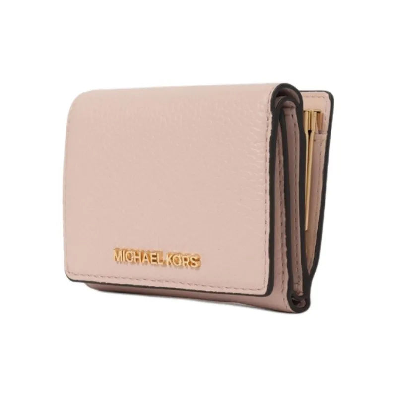 MICHAEL KORS Jet Set Travel Cow Leather Wallet Medium Size Women's Pink-1