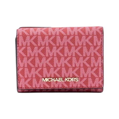 MICHAEL KORS Jet Set Travel Coated Canvas Wallet Medium Size Women's Ice Cream Pink
