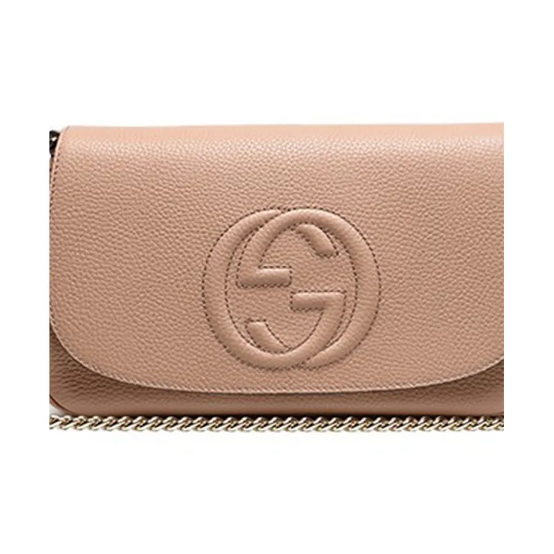 GUCCI Soho Cow Leather Shoulder Bag Crossbody Bag Women's Beige-2