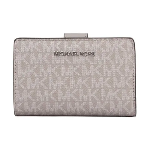 MICHAEL KORS Coated Canvas Wallet Medium Size Women's Pearl Gray