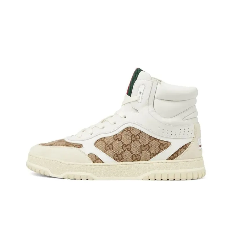 GUCCI Re-Web High-Top Casual Shoes Men's Dark Brown-0