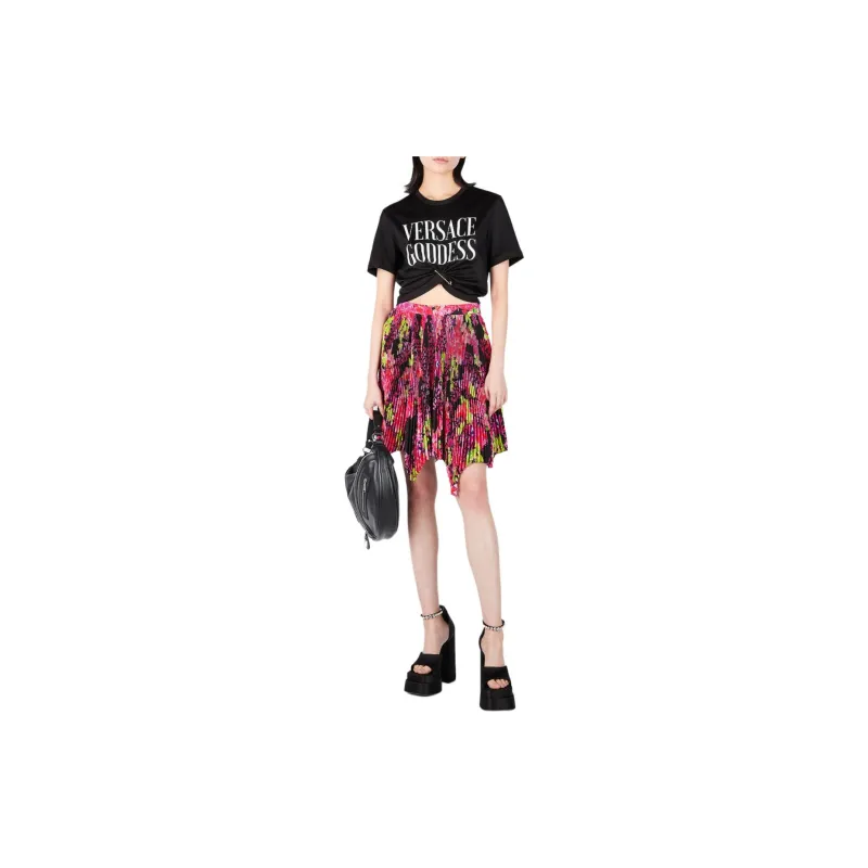 VERSACE Goddess Print T Shirt 'Black'-1