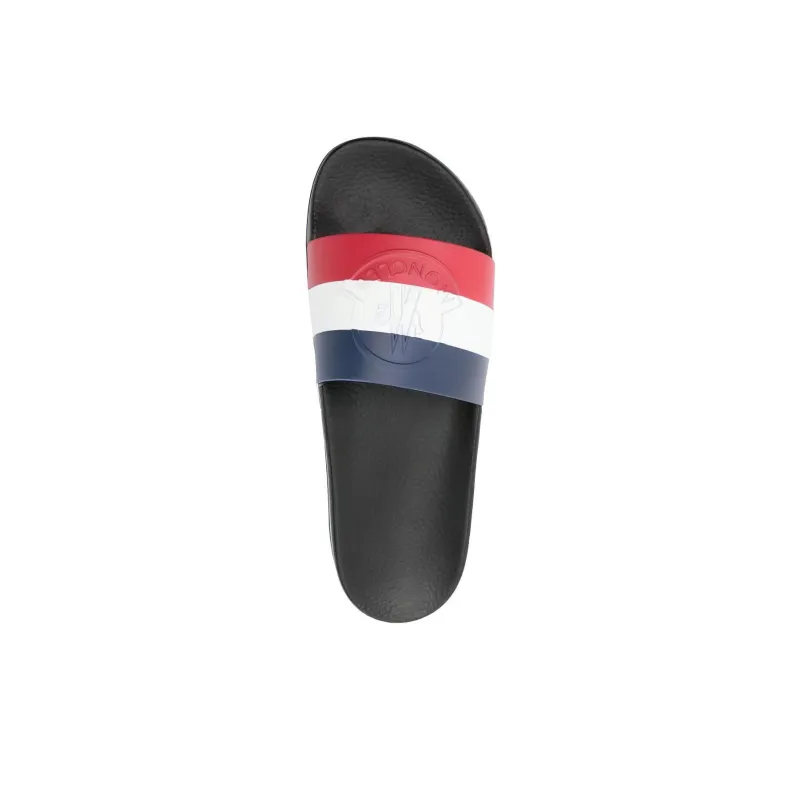 Moncler Logo Debossed Striped Slides-4