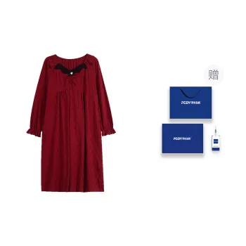 Floating Light Islands Nightgown Women's Gift Box Set Red
