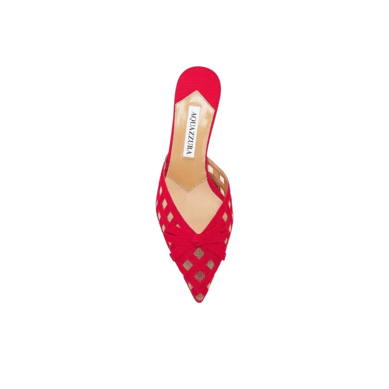 AQUAZZURA Closed Toe Slippers 6.5cm Women's Red-4