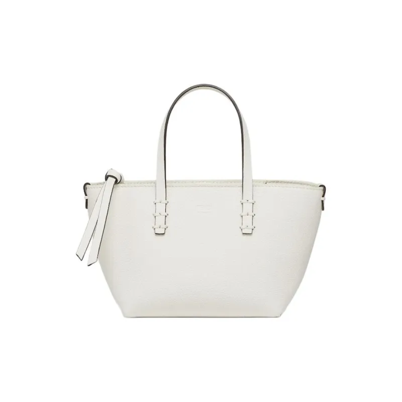 FENDI Calfskin Shoulder Bag Crossbody Bag Handbag Mini Women's White-0