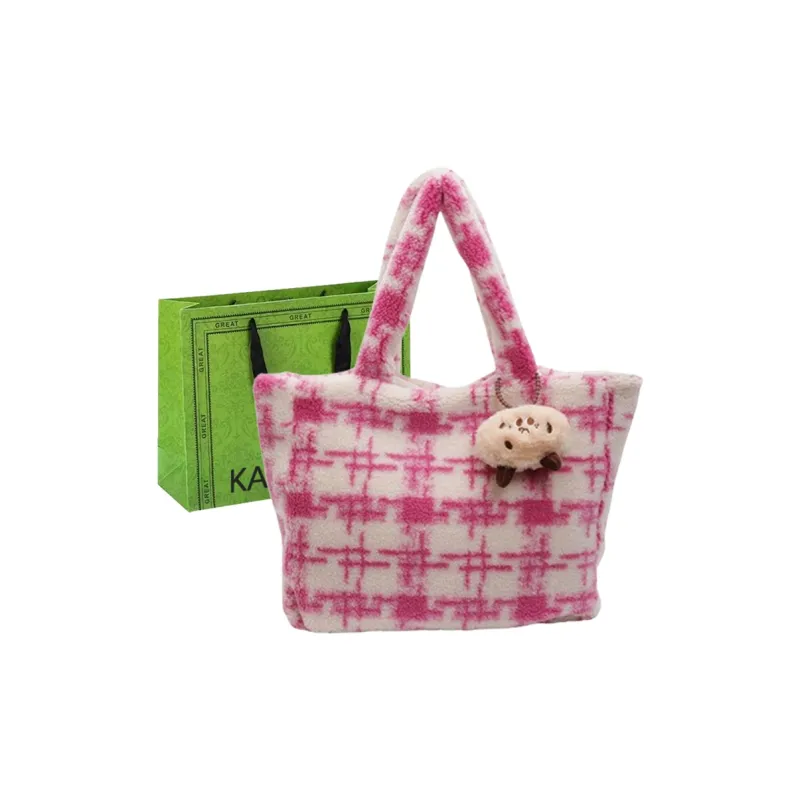 KARUISHA Plush Tote Bag, Shopping Bag, Handbag, Shoulder Bag Women's Multicolor-15