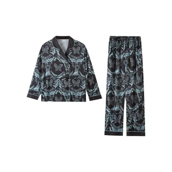Kerener Pajama Set Women's Black Blue
