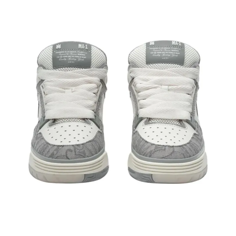 AMIRI MA 1 Low Top Skateboard Shoes Men's Gray-4