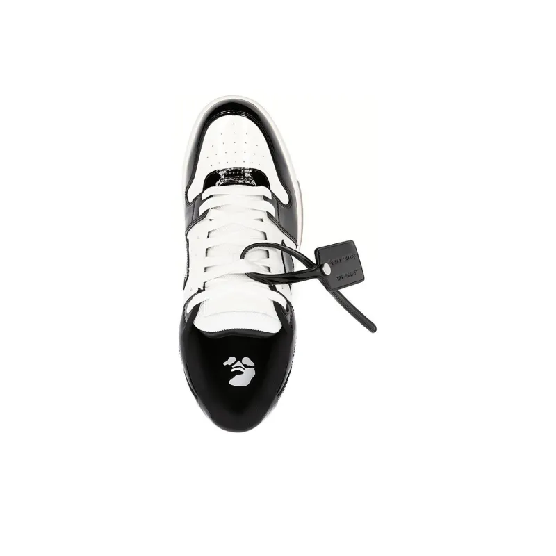 OFF WHITE Out Of Office Low Top Patent Sneaker 'Black White'-3