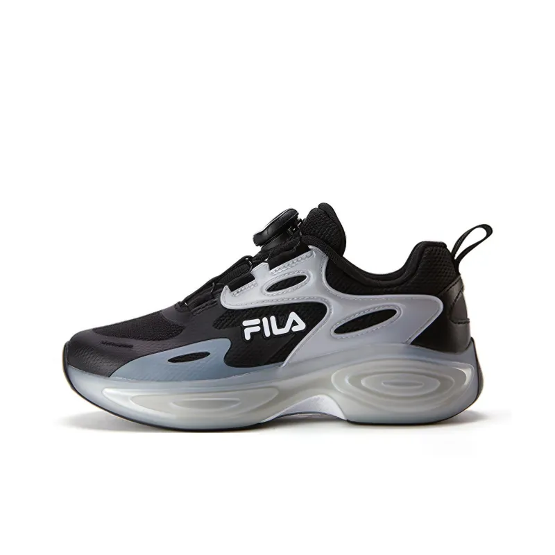 FILA KIDS BOA Anti Slip And Wear Resistant Breathable Casual Shoes Black Teenagers-0