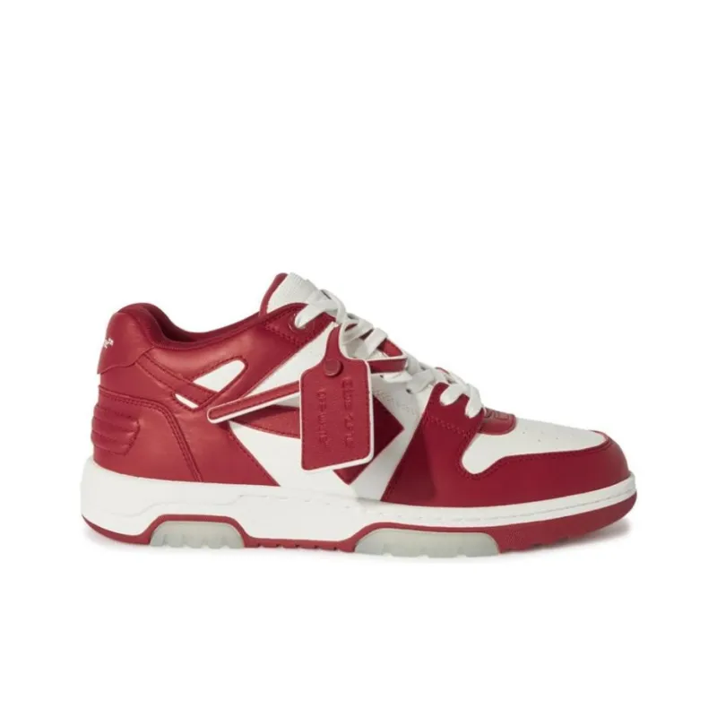 OFF-WHITE Out Of Office OOO Low Tops Burgundy White-1