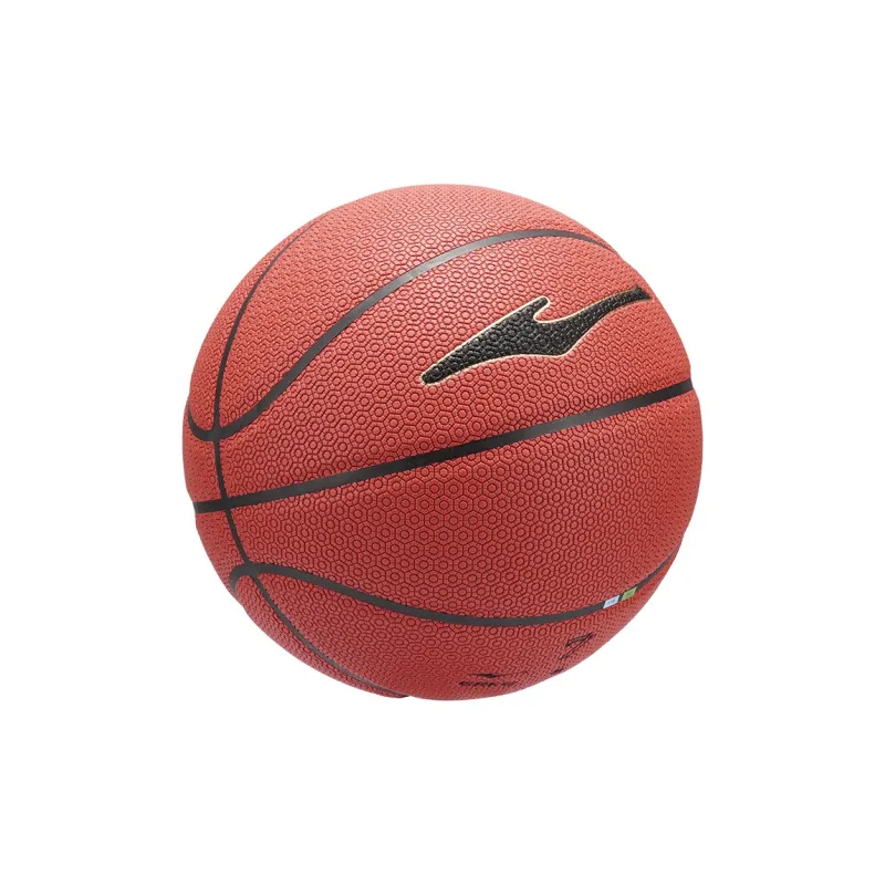 Erke Hexagonal Warriors PU Basketball Brown Size 7 Ball Training Unisex-3