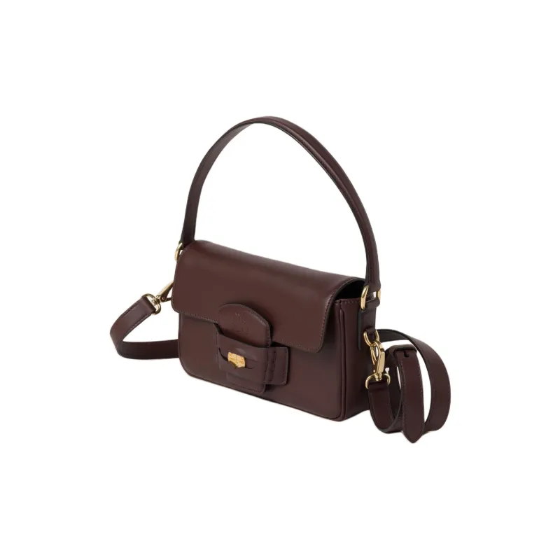 MIU MIU Penny Leather Shoulder Bag Crossbody Bag Handbag Regular Women's Heather Wood Color-1