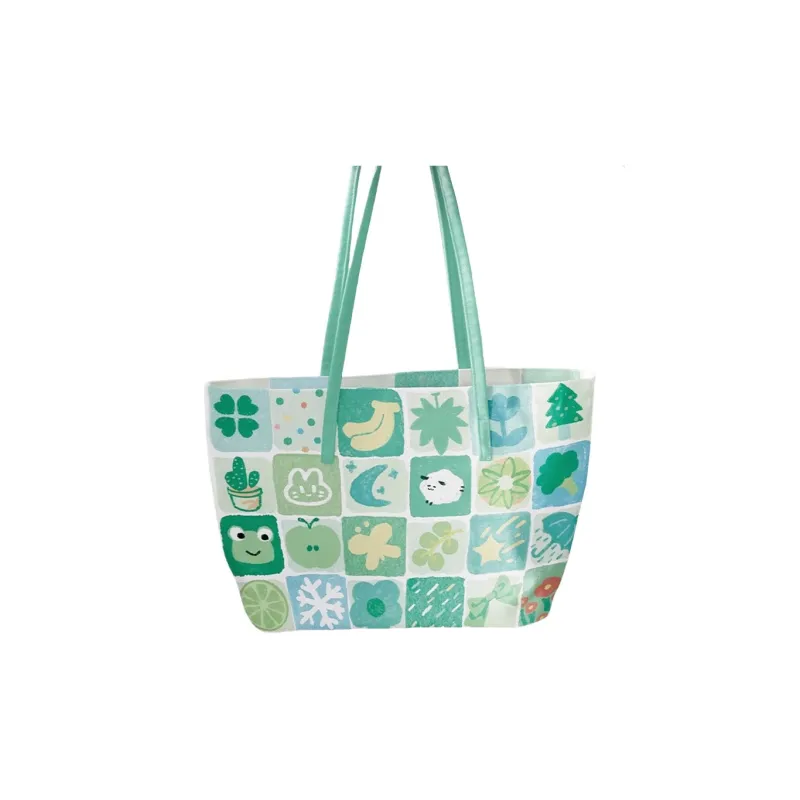 AOSONG Suede Tech Fabric Handbag Regular Unisex Turquoise Green-1