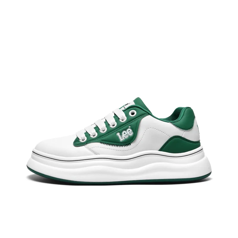 Lee Versatile Trendy, White Sneakers, Classic Fashion Commute Low Top Height Increasing Skateboard Shoes Men's-36