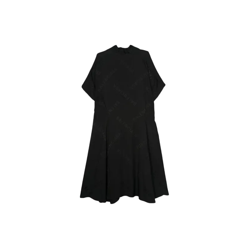 Balenciaga Short Sleeved Dress, Regular Fit Women's Gray-2