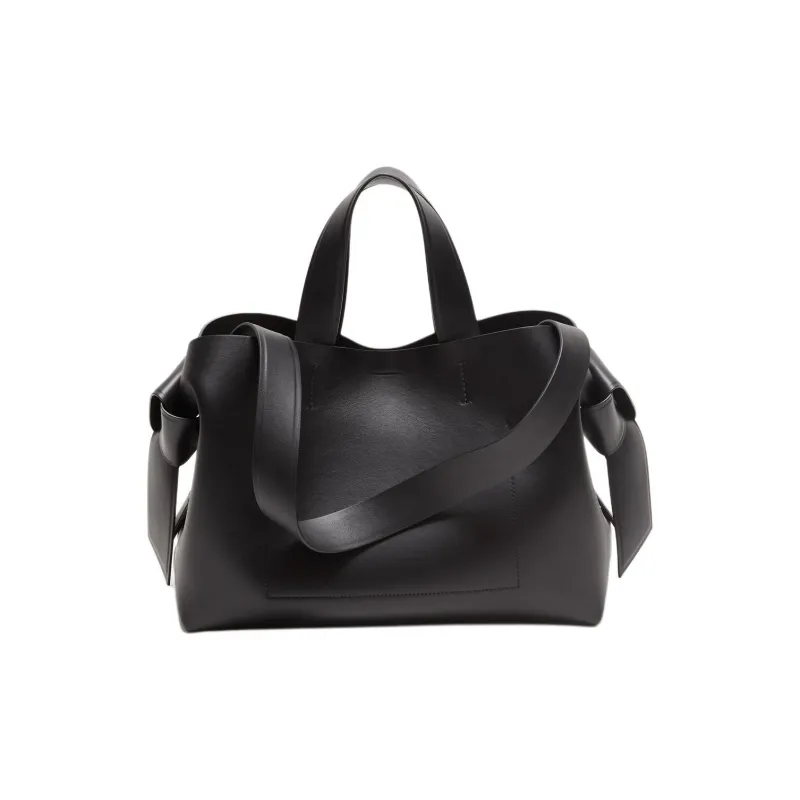 Acne Studios Musubi Calfskin Tote Bag, Shopping Bag, Shoulder Bag, Crossbody Bag, Handbag Medium Size Women's Black-1