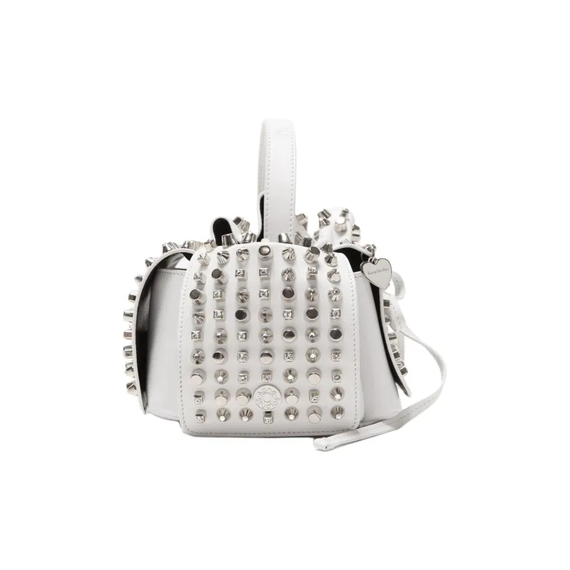 Acne Studios Calfskin One Shoulder Handbag Mini Women's White Gray-1