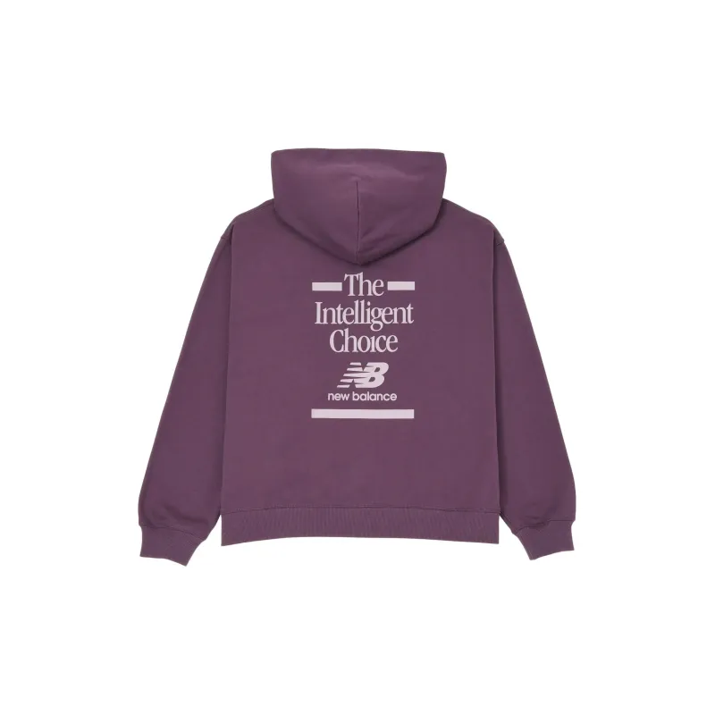 New Balance Athletics French Terry Oversized Choice Sweatshirt Women's Plum Brown-1