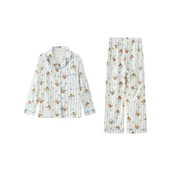 Sleep Students Dormitory Home Outerwear Ready Pajama Set Women's Blue