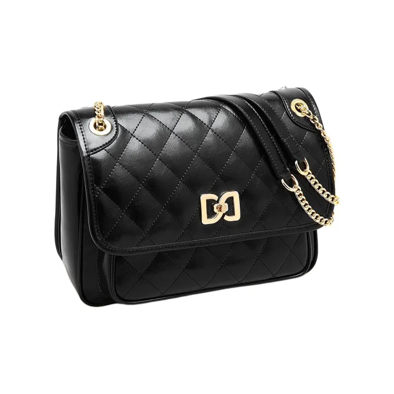 Marino Orlandi Synthetic Leather With Cow Leather Small Square Bag Shoulder Bag Women's Black/White-15