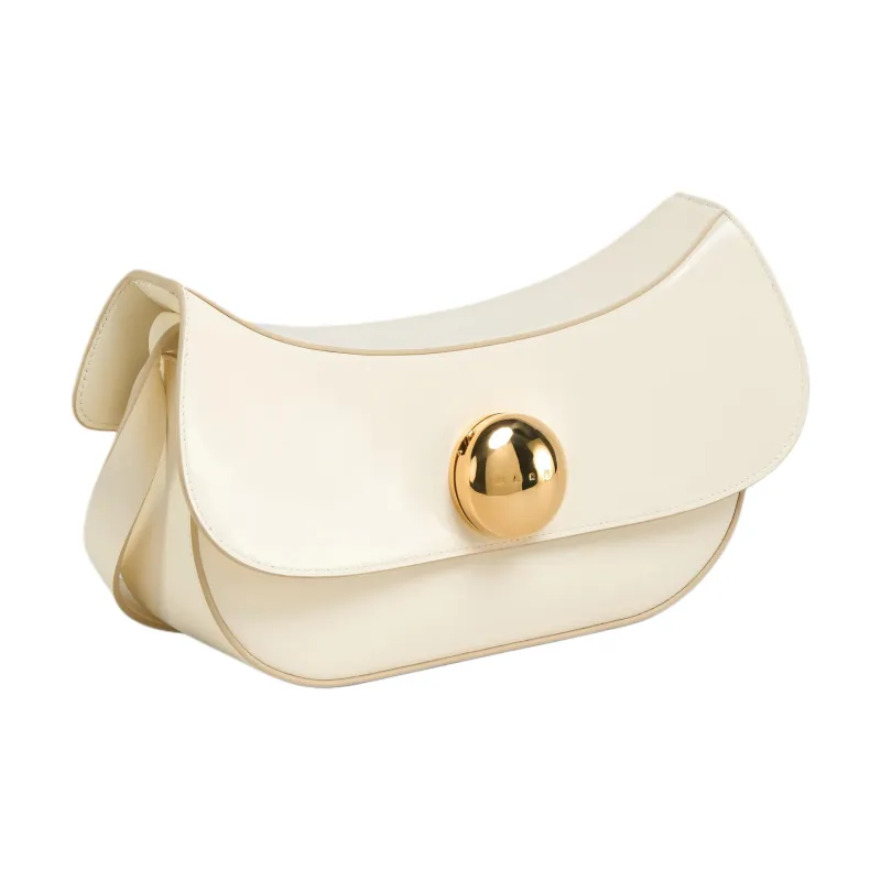 MARNI Sheepskin Crescent Bag, Handbag, Shoulder Bag Medium Size Women's White-3