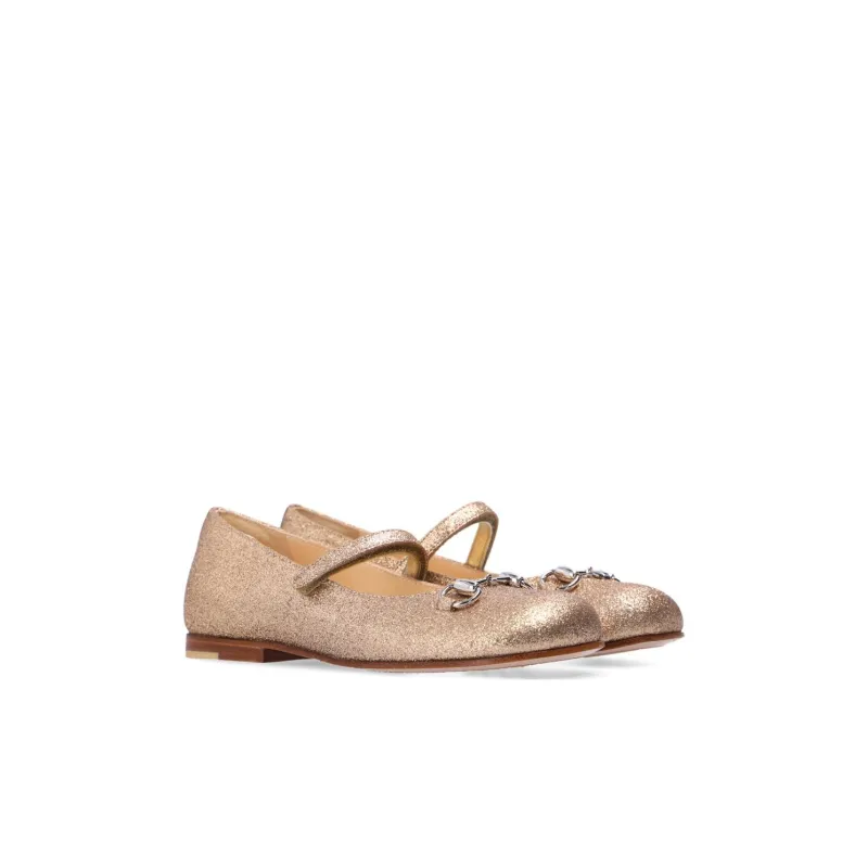 GUCCI Kids Horsebit-detail Ballerina Shoes-2
