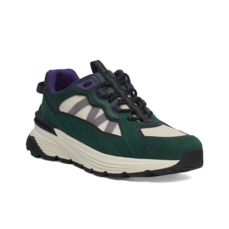 Moncler Lite Runner Anti-Slip Wear-Resistant Low-Top Casual Shoes Men's Green Beige-2