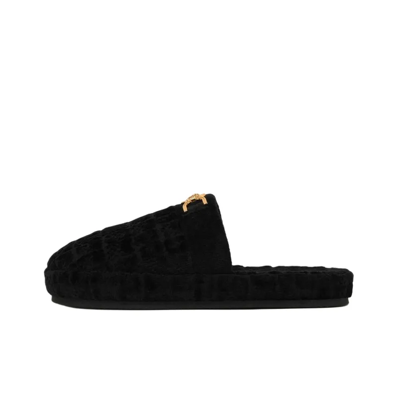 VERSACE Abrasion Resistant Closed Toe Slippers Women's Black-0