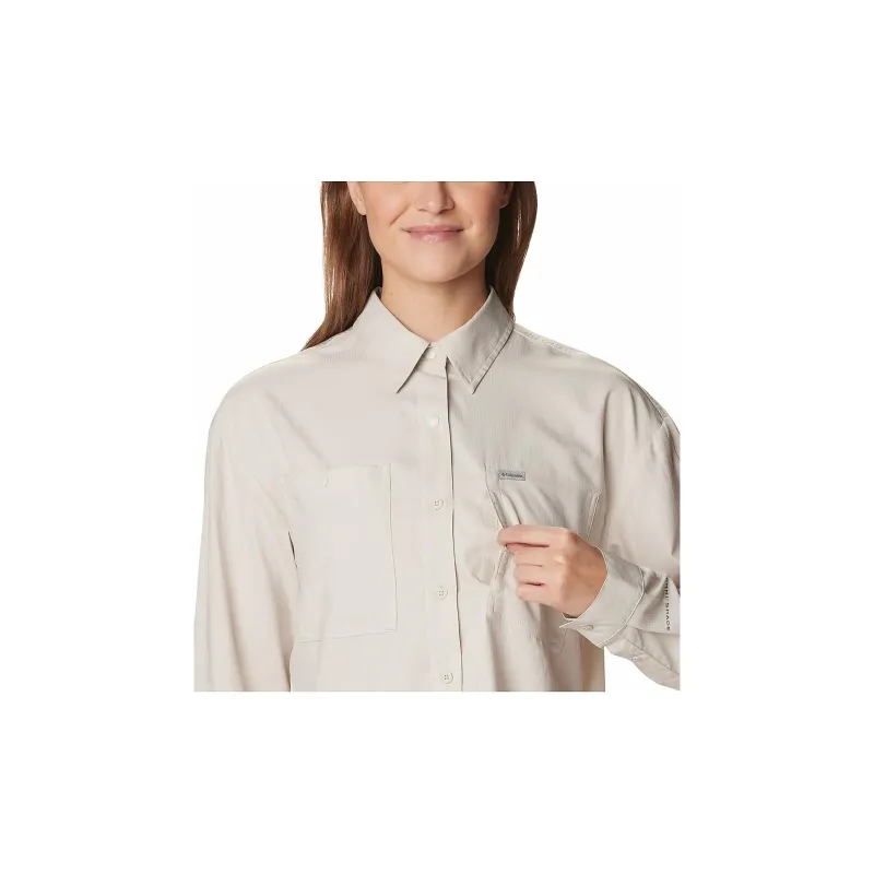 Columbia Silver Ridge Ridge Utility Long Sleeve Shirt Shirt Women's Beige-3
