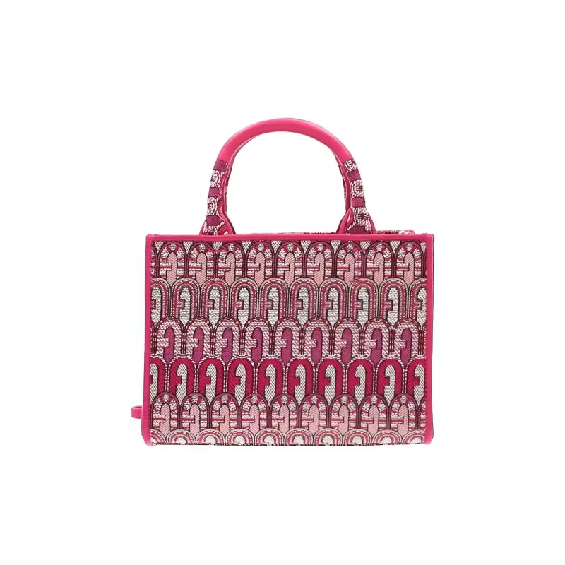 Furla Opportunity Fabric Tote Bag Shopping Bag Shoulder Bag Crossbody Bag Handbag Small Size Women's Pink-2