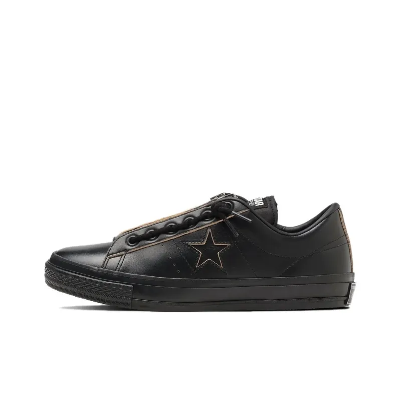 Schott JAPAN x Converse One Star Anti-Slip Wear-Resistant Low-Top Skateboard Shoes Unisex Black-0
