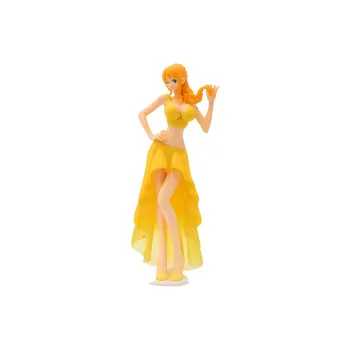 BANPRESTO Nami LEW Collection Glass Factory One Piece Yellow Wedding Dress Bonus Gift 22cm Scale Figures