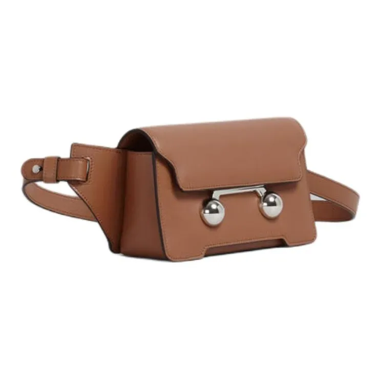MARNI Calfskin Shoulder Bag Crossbody Bag Men's Chestnut-2