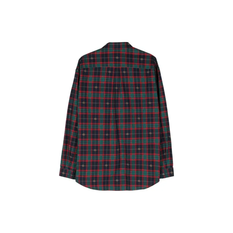 GUCCI Double G Tartan Shirt-2
