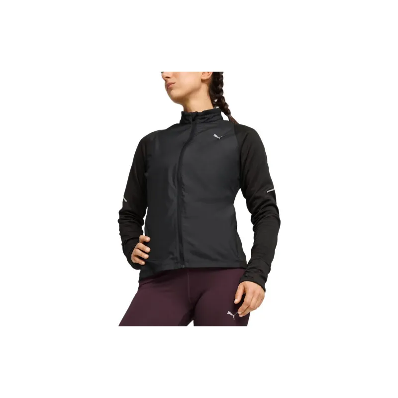 PUMA DRYCELLWOVEN RUN Grid Fleece Jacket Women's Jacket Women's PUMA Black-2