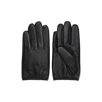 PIERRE CARDIN Sheepskin Gloves Men's Black, Light Coffee