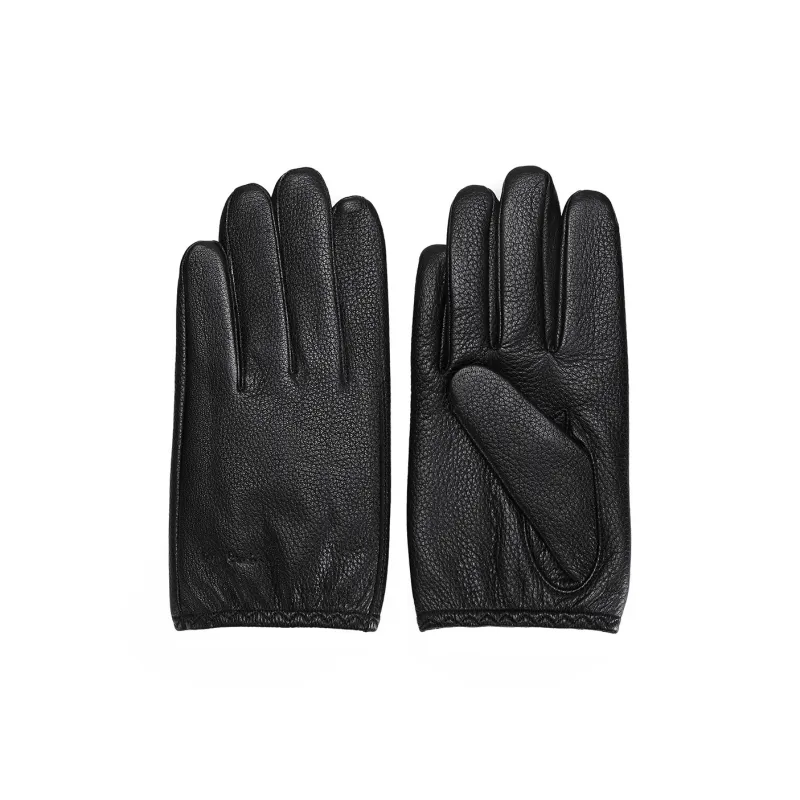 PIERRE CARDIN Sheepskin Gloves Men's Black, Light Coffee-0