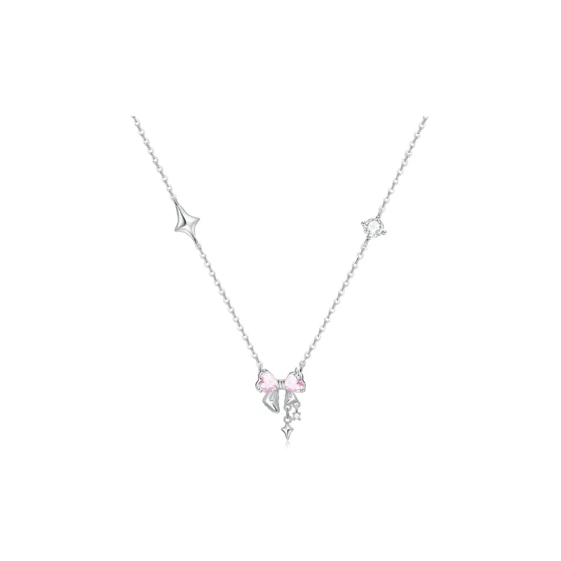 MAGICPOLE 925 Sterling Silver With 999 Fine Silver And Zircon Necklaces Women's Silver-6