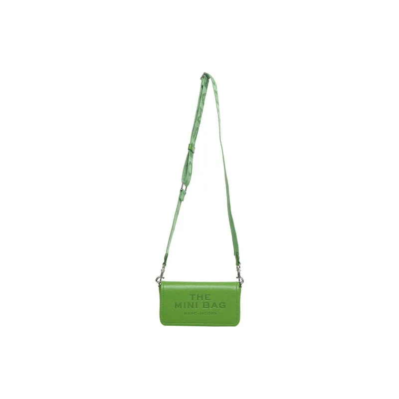 MARC JACOBS Full Grain Leather Shoulder Bag, Crossbody Bag Mini Women's Green-1