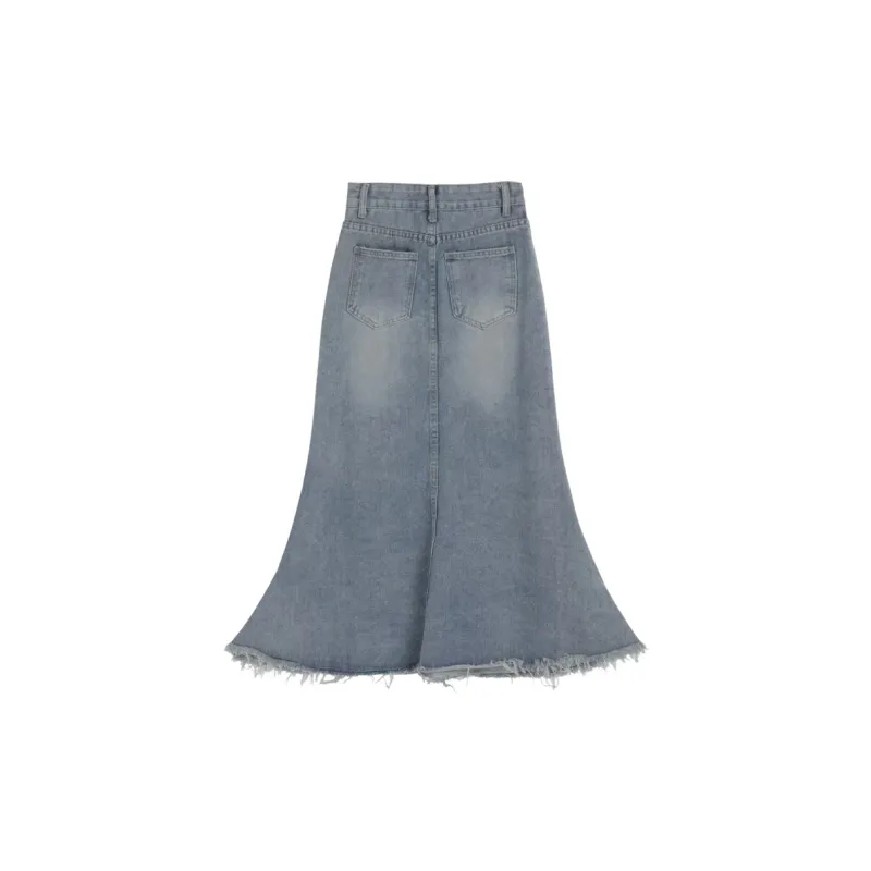JOSR Denim Long Skirt Women's Blue-1