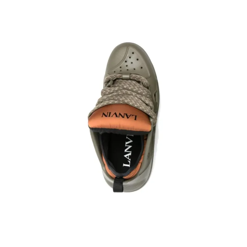 Lanvin Curb Low Top Skateboard Shoes Men's Green-4
